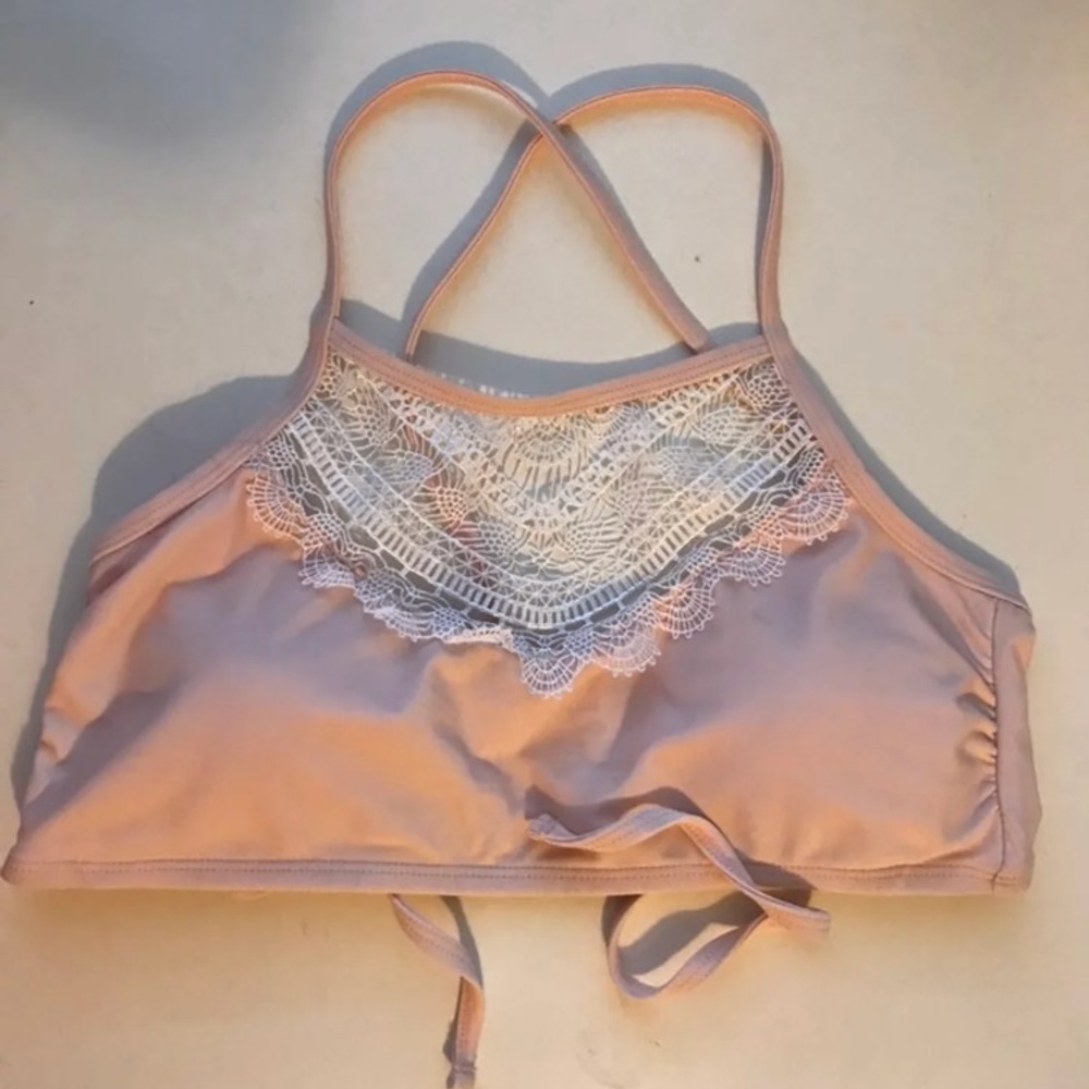 Pink halter bikini top super cute worn once